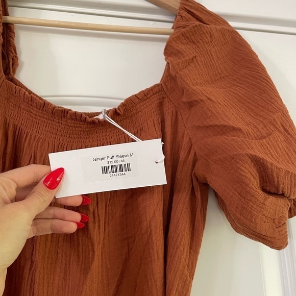 Lush Ginger Puffed Sleeve Dress - M - Picture 6 of 9